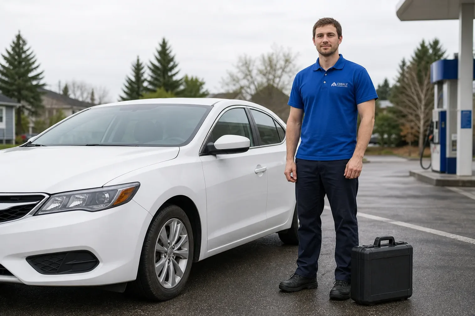 Locksmith opening a locked car door in Marlborough, MA