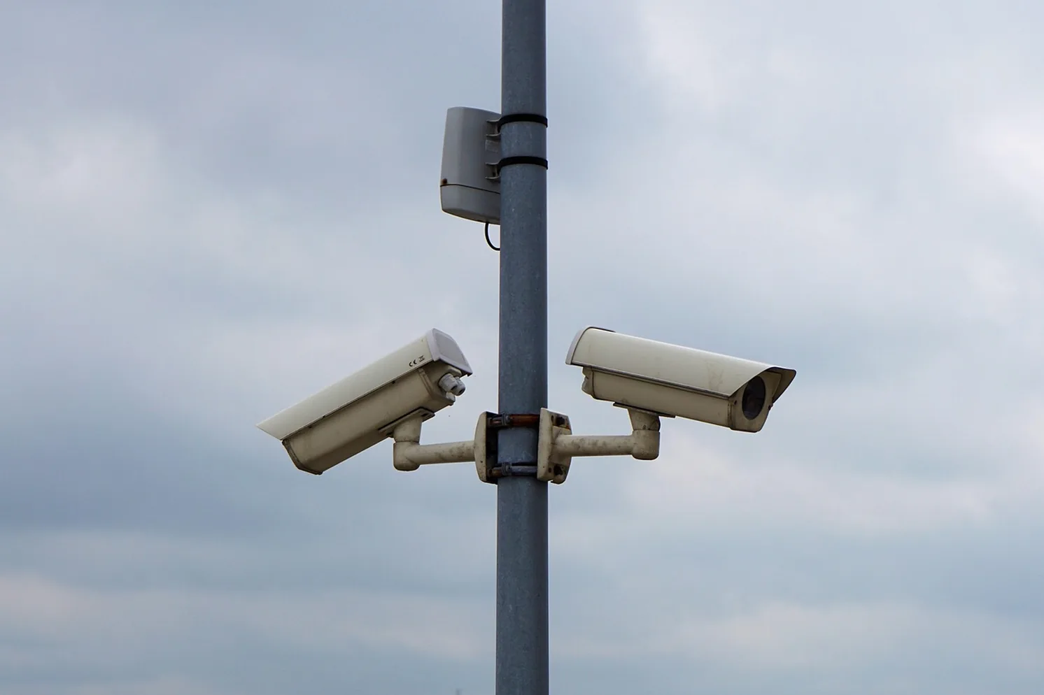 Security camera above a business entrance in Marlborough, MA